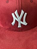 NY Yankees Bordo Renk Hiphop Snapback Rapper Basket Cap Şapka