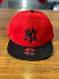 NY Yankees Unisex Pamuklu Kırmızı Siyah Renk Hip Hop Snapback Rapper Basket Cap Şapka