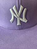 NY Yankees Lila Renk Hiphop Snapback Rapper Basket Cap Şapka