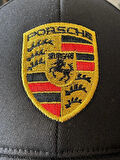 Porsche Nakış Siyah Renk Unisex Pamuklu Cap Şapka