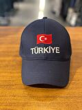 Türkiye Nakışlı Lacivert Renk Pamuklu Cap Şapka
