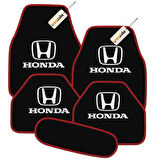 Siyah Kırmızı Renk Honda Logolu Oto Halı Paspas 5 Parça – Araca Özel Kesim, Kolay Temizlik, Kaymaz Zemin Koruma