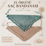 El Örgüsü Bohem 2 Adet Farklı Renlerde Saç Bandanası 