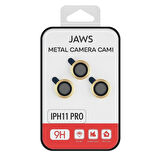 iPhone 11 Pro Uyumlu Kamera Lens Koruyucu – Gold Metal Çerçeveli (Gold)
