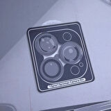 iPhone 13 Pro / 13 Pro Max Uyumlu Kamera Lens Koruyucu – Metal Çerçeveli (Silver)