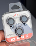 iPhone 13 Pro Uyumlu Kamera Lens Koruyucu – Siyah Çerçeveli (Black)