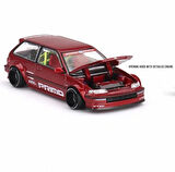 Mini GT 1/64 Honda Civic (EF) Kaido Works V2 KHMG156 Model Araba Kırmızı 
