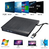 Harici USB 3.0 DVD RW Sürücü Tak Çalıştır Film Oyun Müzik Hızlı Yazdırma Okuma Windows Mac Linux