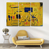Jean Michel Basquiat, Hollywood Africans 1983 Kanvas Tablo ( ÜÇ PARÇA   )