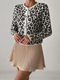 Leopar Desenli Hırka