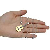 Paslanmaz Çelik Gold Gitar Kolye 316L Unisex