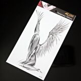Melek Kız Kanat Gerçekçi Geçici  Dövme Tattoo