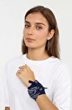 Etnik Desen Fular %100 Pamuklu Unisex Lacivert