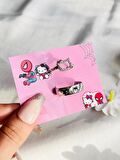 Herşey Nota Hello Kitty Spiderman Ayarlanabilir Çift Yüzük