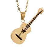 Gitar Gold 316L Paslanmaz Çelik Kolye Alerji Yapmaz Kadın&Erkek