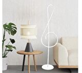 Beyaz Nota Sol Anahtar Müzik Desenli Lambader Rgb li A+ Modern