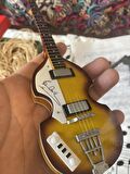 Bas Gitar El Yapımı Ahşap Minyatür Hediyelik Biblo 26 cm 9 PAUL MCCARTNEY ORIGINAL VIOLIN BASS
