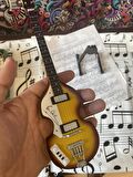 Bas Gitar El Yapımı Ahşap Minyatür Hediyelik Biblo 26 cm 9 PAUL MCCARTNEY ORIGINAL VIOLIN BASS