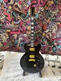 Elektro Gitar El Yapımı Ahşap Minyatür Hediyelik Biblo 25 cm B.B. King İmza elektro gitar