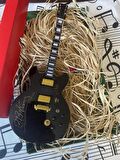 Elektro Gitar El Yapımı Ahşap Minyatür Hediyelik Biblo 25 cm B.B. King İmza elektro gitar