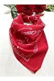 Herşey Nota Kırmızı Atatürk Silüetli Ve Imzalı Pamuk Kumaş Fular 2 adet - Bandana - 23 Nisan, 29 Ekim, 19 Mayıs