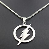 The Flash Gümüş Kolye Erkek-kadın Kolye Flaşh Kolye Şimşek Kolye