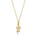 Yılan Snake Paslanmaz Çelik Gold Kolye 