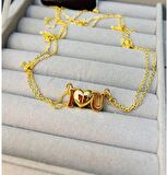 Gold I Love You Mıknatıslı Sevgili Çift İkili Kolye