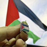 Filistin Bayrağı Kudüs - Palestine Metal Yaka İğnesi Rozet Gümüş