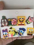 Disney Sünger Bob Crocks Terlik Süsü Jibbitz Crocs Aksesuarı 8 Adet
