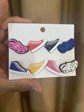 Converce ve Crocs Tasarımlı Crocks Terlik Süsü Jibbitz Crocs Aksesuarı 8 Adet 
