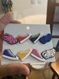 Converce ve Crocs Tasarımlı Crocks Terlik Süsü Jibbitz Crocs Aksesuarı 8 Adet 