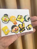 Simpson Desen Crocks Terlik Süsü Jibbitz Crocs Aksesuarı 8 Adet