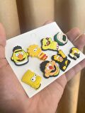 Simpson Desen Crocks Terlik Süsü Jibbitz Crocs Aksesuarı 8 Adet