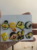 Simpson Desen Crocks Terlik Süsü Jibbitz Crocs Aksesuarı 8 Adet
