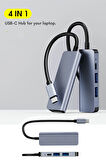 Type-c 4in1 Dönüştürücü Hub Macbook Uyumlu Çevirici Çoğaltıcı Hdmi/Usb3.0/Typec PD