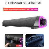Bluetooth Hoparlör V8 Soundbar Güçlü Bas Kablolu TV Bilgisayar Uyumlu 6W