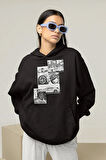 Tasarım Araba Baskılı Unisex Oversize Hoodie