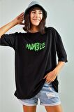 Pamuk The Humble Thunder Tasarımlı Unisex Siyah T-shirt