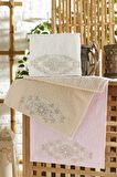 Pamuklu 3 Adet 30 X 50 El Yüz Mutfak Havlusu Çeyiz Seti Adelina Flower Soft Fransız Güpürlü Çeyizlik