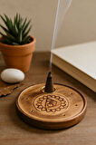 Ajna Çakralı Yuvarlak Ahşap Tütsülük – Çubuk/Konik | Chakra Wood Incense Holder - Stick/Conic
