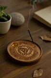 Ajna Çakralı Yuvarlak Ahşap Tütsülük – Çubuk/Konik | Chakra Wood Incense Holder - Stick/Conic