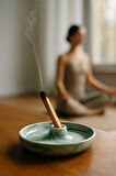 Yeşil Mermer Desenli Seramik Tütsülük | Green Marble Incense Holder | Palo Santo, Sandal, Öd Ağacı