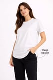 buğrahayalin Basic T-Shirt Kısa Kol Bisiklet Yaka Oval Kesim Tişört - Beyaz