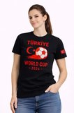 buğrahayalin Türkiye World Cup 2026 Baskılı Tişört Futbol Temalı Forma T-Shirt - Siyah