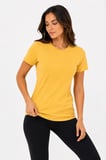 buğrahayalin Basic Tişört Bisiklet Yaka Kısa Kol Günlük Yazlık Slim Fit T-Shirt - Sarı
