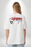 buğrahayalin 30 Ağustos Zafer Bayramı Atatürk Temalı Oversize Bisiklet Yaka T-shirt - Beyaz