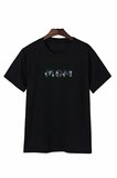 buğrahayalin Anneler Günü Mom Çiçek Temalı Baskılı Oversize Bisiklet Yaka T-shirt - Siyah