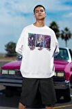 Peter Parker, Miles, Gwen Baskılı Unisex Oversize Örümcek Adam Sweatshirt