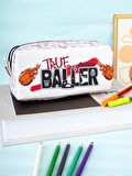 Kalem Kutusu Basketbol Cute İki Bölmeli Vegan Deri (Çift Gözlü Kalemlik)